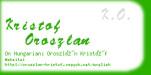 kristof oroszlan business card